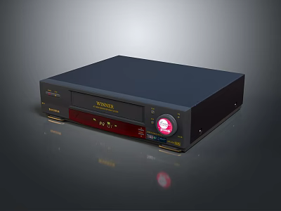 TEAC Digital Media Player With Black Body Red Front Panel And Circular Indicator Light 3d model