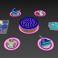 Delicious Assorted Desserts Including Chocolate Cake with Strawberries Sliced Cakes and Cookies