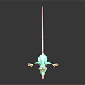 Cartoon Mouse Character With Green Body And Pink Ears Standing