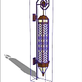 Elegant Wall Lamp With Intricate Lattice Design Mounted On White Textured Pillar Against Blue Sky