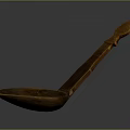 Vintage Handcrafted Wooden Spoon With Intricate Carved Handle And Polished Bowl