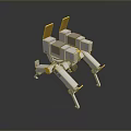 Futuristic Mechanical Game Movie Character Featuring Yellow White Multiple Legs 3D Model Structure
