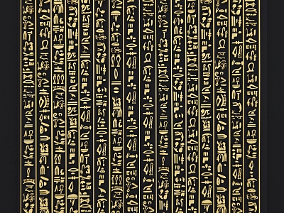 Ancient Egyptian Elements Hieroglyphics Mural Text Pharaoh Pyramid Hollow Carved Decorative Patterns model