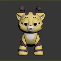 Adorable Cartoon Cat Character With Bee Antennae Yellow Purple Stripes And Wings