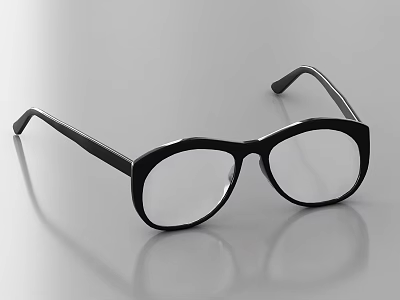 Black Frame Eyeglasses With Modern Design For Daily Use Accessories 3d model