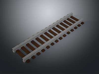 Train Railroad Track Structure With Metal Rails And Wooden Ties Design 3d model