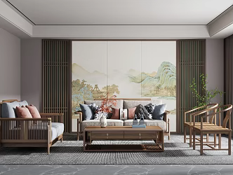 New Chinese Living Room 3d model