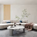 Modern Multiplayer Sofa Curved Sofa 3d model