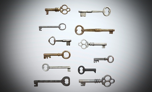 Modern Key Old Key 3d model