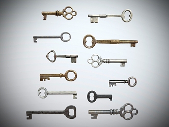 Modern Key Old Key 3d model