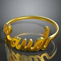 Shiny Gold Ring Accessory With Laud Letter Design For Daily Use