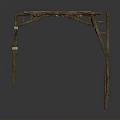 Handmade Rustic Wooden Workbench With Plank Top And Rope Details
