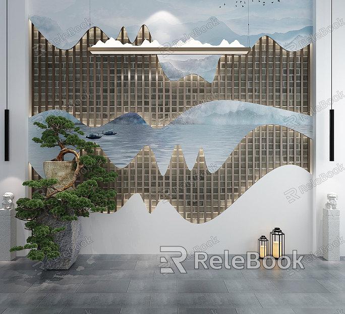 Light luxury background wall model