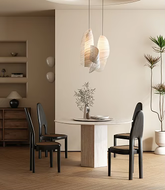 Quiet Vintage Home Restaurant Quiet Vintage Restaurant Quiet Dining Tables and Chairs 3d model