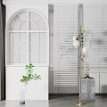 Simple European window blinds combination 3d model
