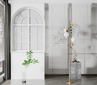 Simple European window blinds combination 3d model