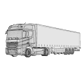 Blue Commercial Utility Truck With Spacious Cab White Cargo Body And Multiple Wheels