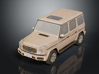 Beige Sturdy SUV With Large Wheels Sunroof And Modern Off Road Design 3d model