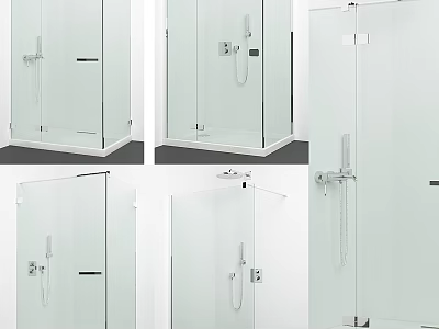 Modern Shower Enclosure Designs With Glass Doors And Chrome Fixtures 3d model