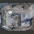 Industrial Factory Site Layout With Buildings Storage Tanks Pipes And Roadways