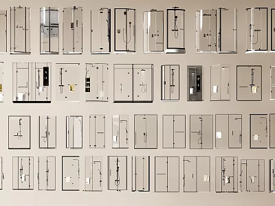 Shower Sauna Glass Door Designs With Various Styles And Bathroom Components 3d model