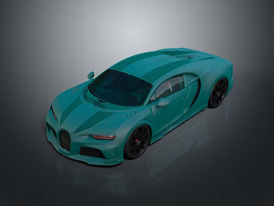 Turquoise Sports Car With Sleek Design And Black Wheels On Dark Background 3d model