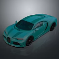 Turquoise Sports Car With Sleek Design And Black Wheels On Dark Background