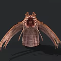 Mythical Monster Creature With Multiple Eyes Sharp Teeth And Clawed Limbs