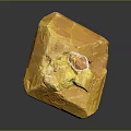 Yellow Square Shaped Rocky Terrain Featuring Rough Surface And Natural Texture Structure 3d model
