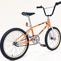 Orange BMX Bicycle With Black Tires Seat And High Handlebar Design