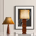 Quiet Ancient Table Lamp Hemp Rope Kraft Paper Table Lamp Solid Wood Table Lamp Old Vintage Table Lamp 3d model