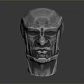Modern Silver Metallic Furniture Decorative Head Sculpture With Intricate Facial Details
