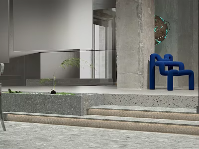 modern exhibition hall aluminum plate decoration company 3d model