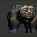 Unique Artistic Multicolored Bear Sculpture With Ceramic Bronze Finish For Home Decor