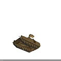 Desert Colored Armored Tank With Cannon Antennas Tracks Under Blue Sky White Clouds
