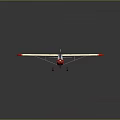 Small White and Red Airplane with Propeller Wings on Dark Background 3d model