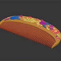 Wooden Comb With Natural Wood Material And Hand Carved Floral Patterns