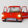 Cartoon car toy car red car 3d model