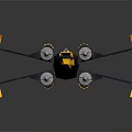 Futuristic Black And Yellow Spaceship Model With Sleek Structure For Space Exploration