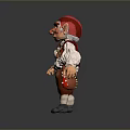 Fantasy Gnome Character With Red Hat White Shirt Brown Pants And Waist Bag