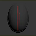 Sleek Black And Red Helmet With Glossy Finish And Reflective Surface