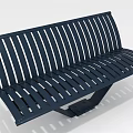 Modern Dark Metal Slatted Outdoor Bench With Sturdy Frame Design 3d model