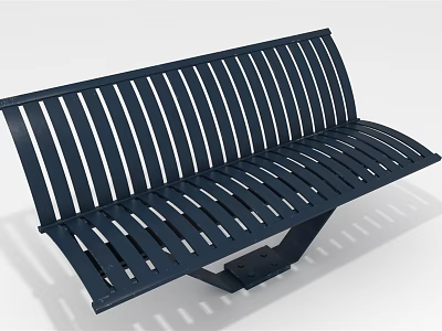 Modern Dark Metal Slatted Outdoor Bench With Sturdy Frame Design 3d model