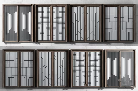 Chinese doors and windows 3d model