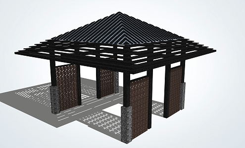 New Chinese Pavilion Landscape Pavilion 3d model