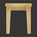 Light Wooden Stool With Simple Design And Square Seat And Four Legs