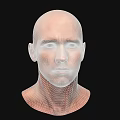 Detailed Realistic Bald Male Game and Movie Character 3D Render Portrait