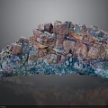 Colorful Natural Mineral Specimen With Layered Pink And Blue Crystals