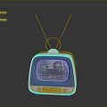 Vintage Red Electronic TV Appliance Featuring Antenna And Screen