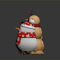 Festive Christmas Decorations Featuring Reindeer And Snowmen With Scarves And Hats